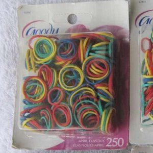 250 Goody April Colored Rubber Band Hair Elastics Ouchless No Metal Small 2009